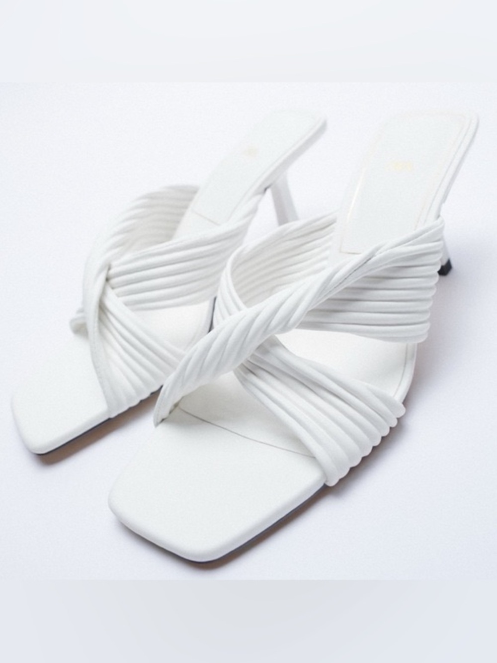 Zara Pleated Strap Heeled Sandals